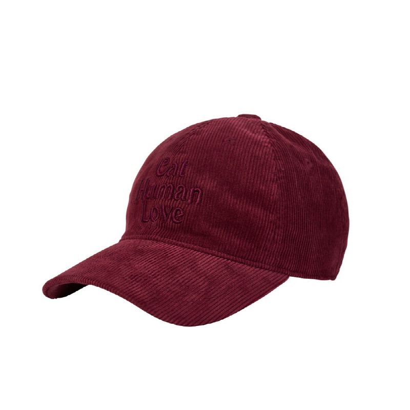 Human & Cat（ヒューマン＆キャット）の「CAT HUMAN LOVE CORDUROY BALL CAP_BURGUNDY（Hats）」