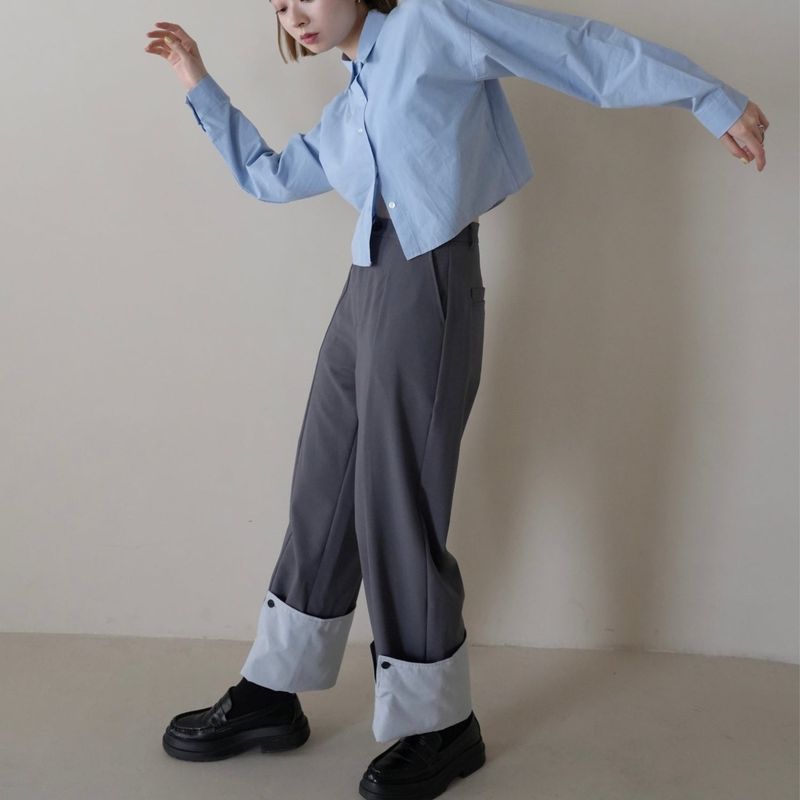 roll-up wide pants