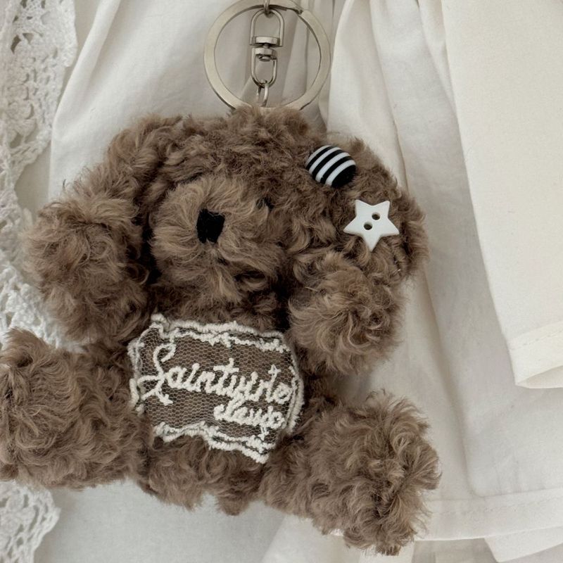 Lace Taupe Puppy Keyring