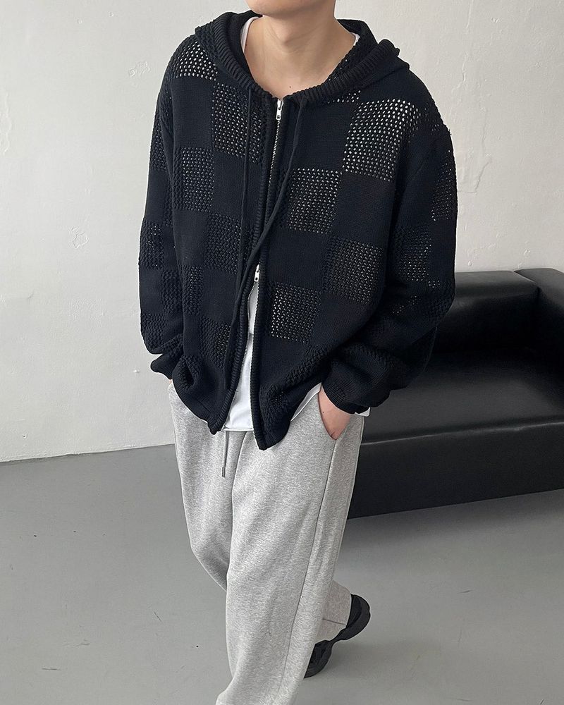 Noir Two-Way Hood Zip-Up (4 colors)