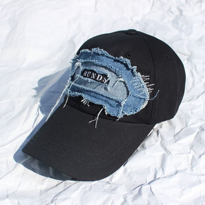 denim patchwork ball cap (denim)