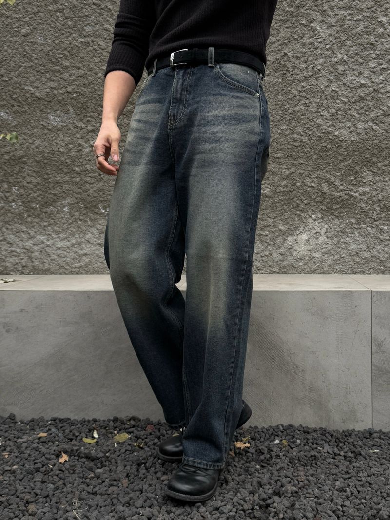 Deep blue green wide pants