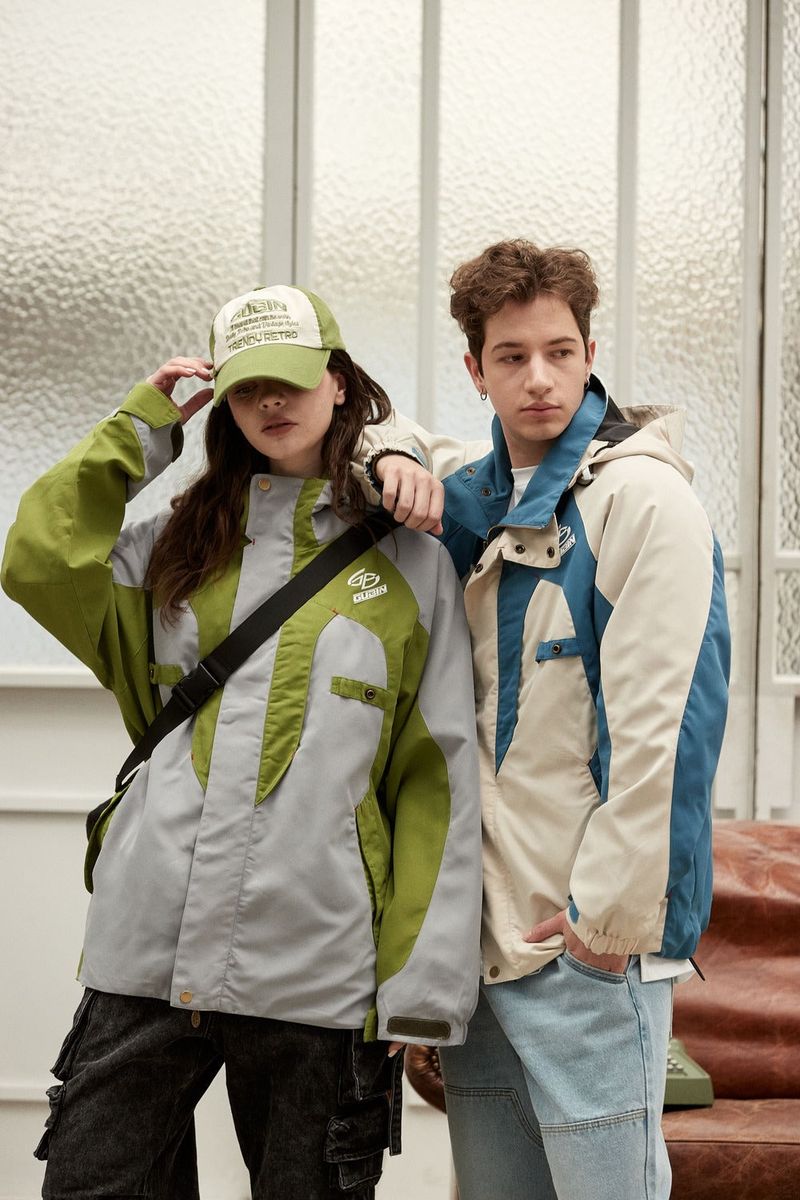 Oversize Color toning Windbreaker - OLIVE
