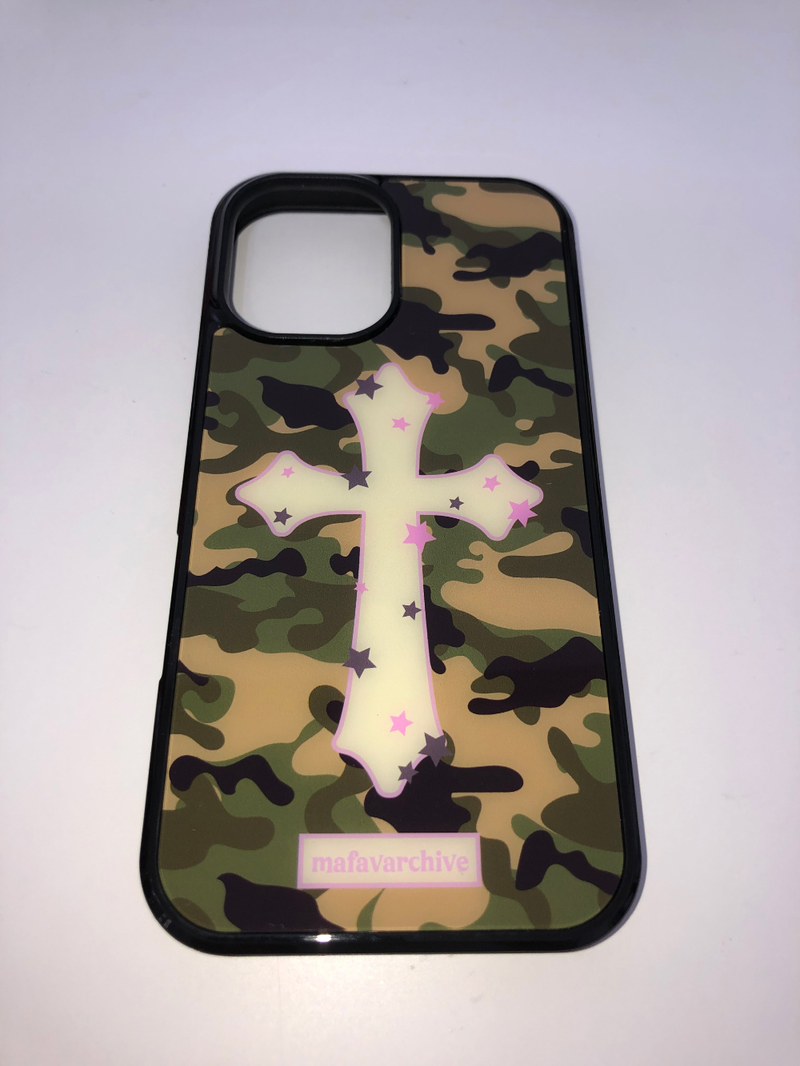 camo cross glass case