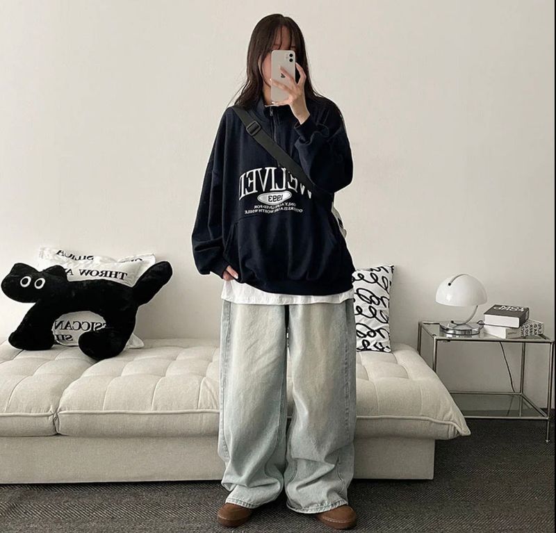 [Basic, Long/S~XL] Gus Washing Pintuck Wide Denim Pants
