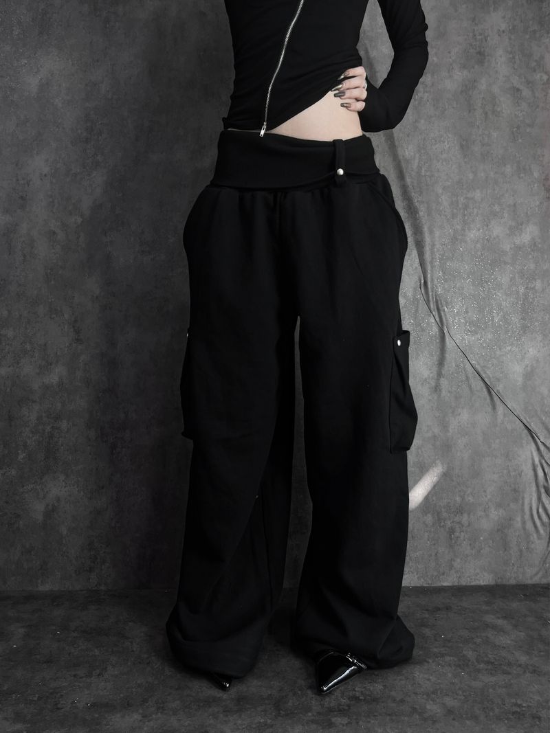 wrap waist wide pants (2color)