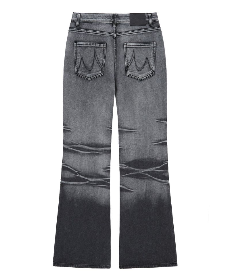 wrinkle denim pants (black)