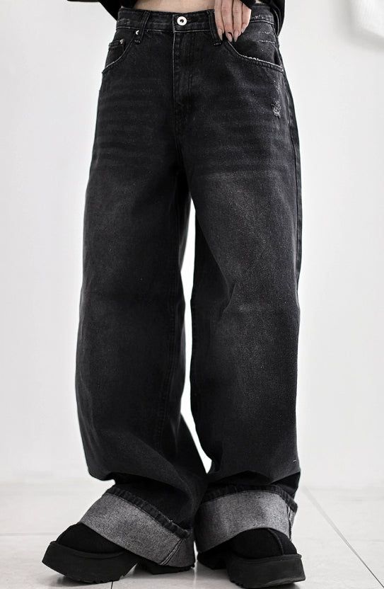 EEUN（イウン）の「Cuffed cat washing denim pants（Pants）」