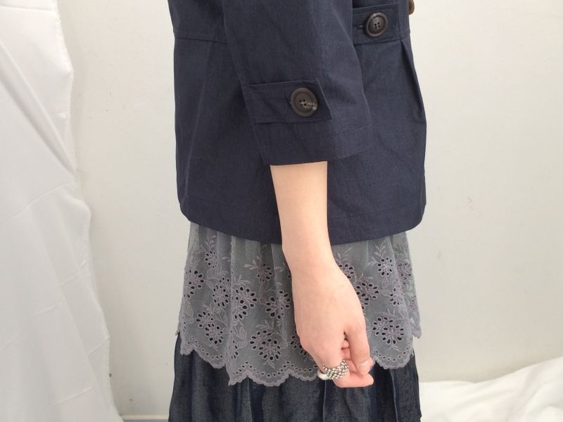Diagonal Layer Shirring Long Skirt