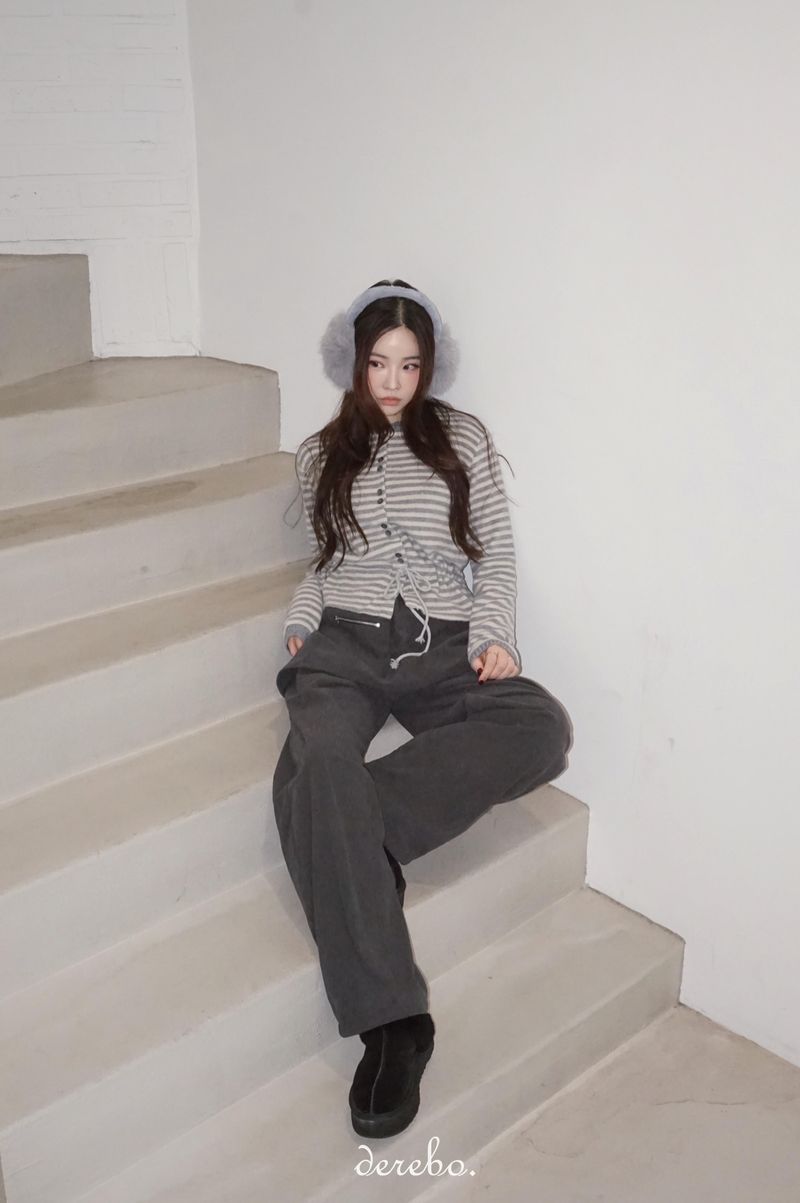 Corduroy Banded Layered Pants