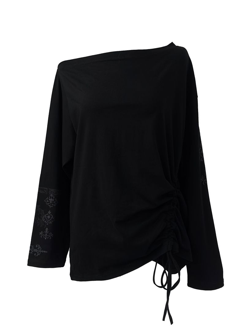 tattoo shirring long sleeve T (2color)