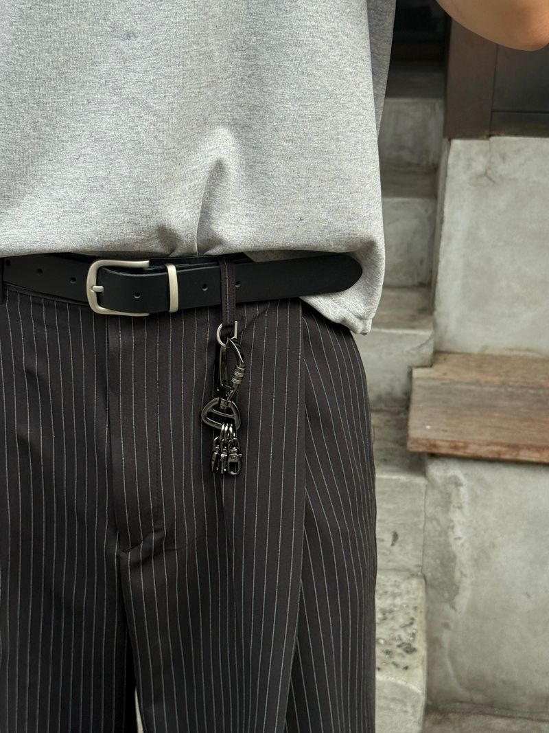 Laurent keyring stripe bermuda pants