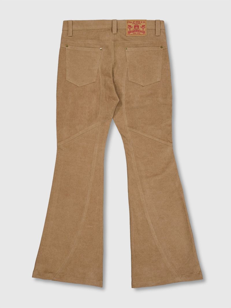 Curved Cargo Flare Pants (Beige)