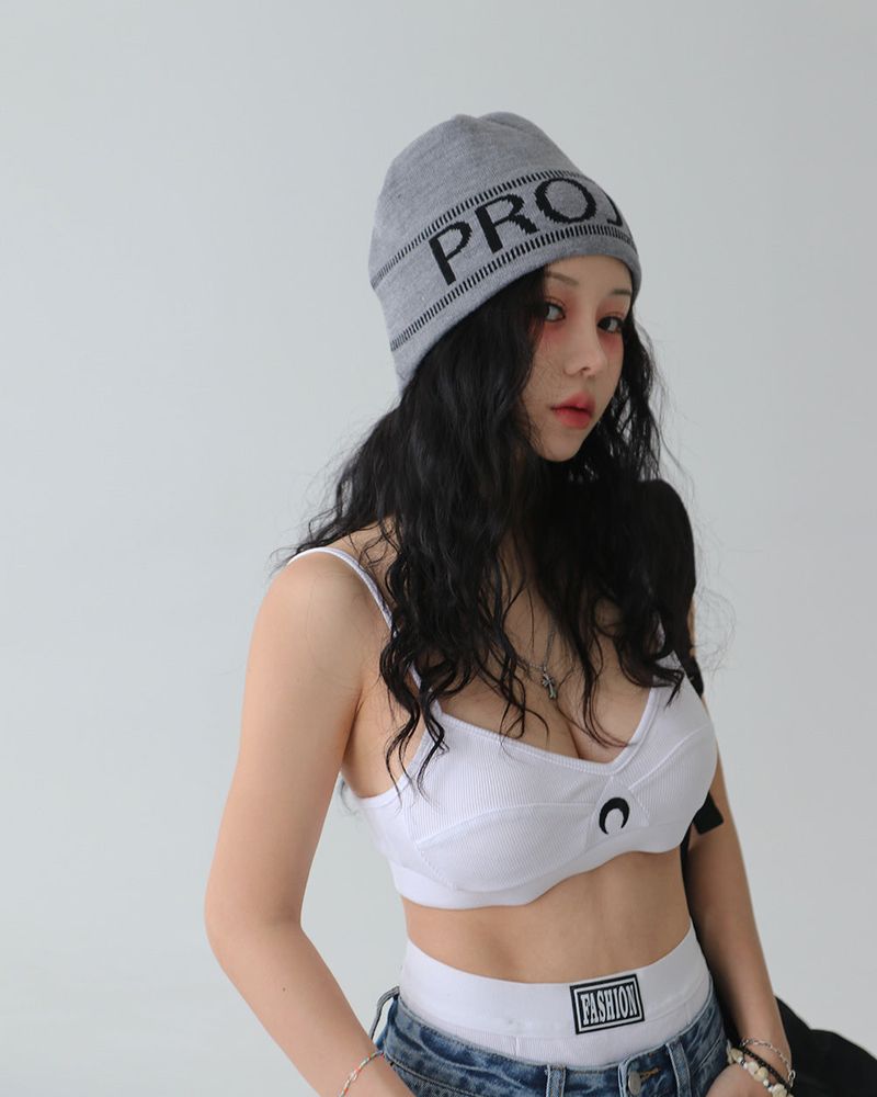 Patch High Waist Bra Top Underwear Set