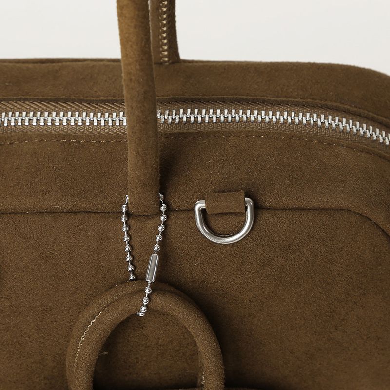 TWIN BAGUETTE SUEDE BAG (BROWN)