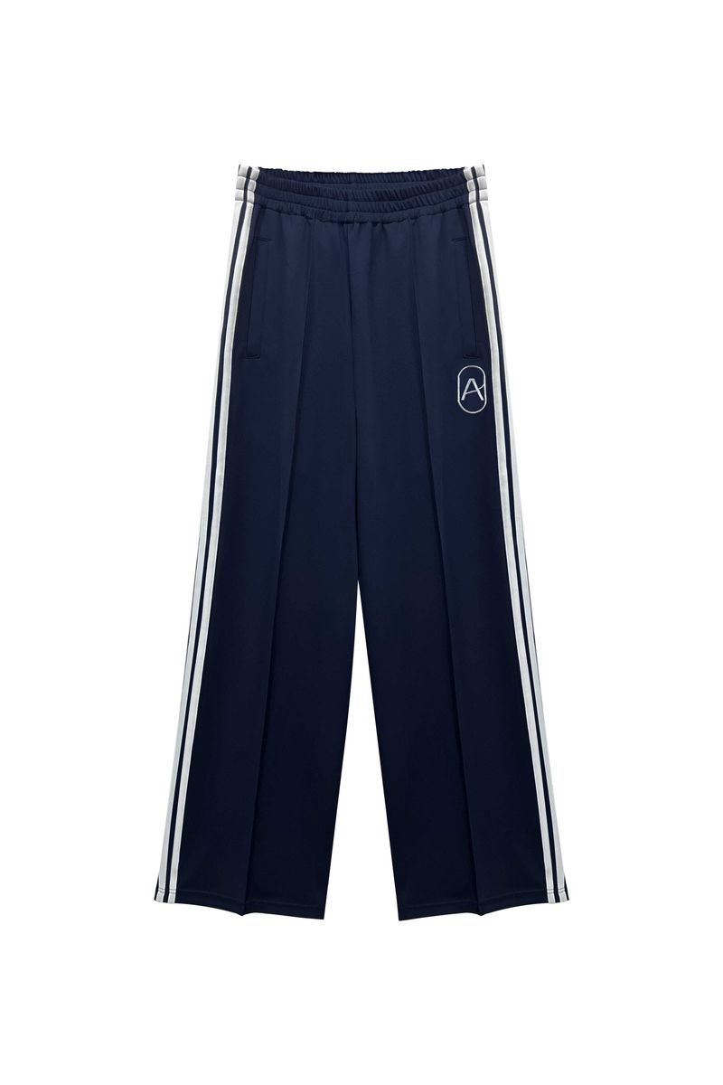 RIBBON JERSEY TRACK PANTS / NAVY