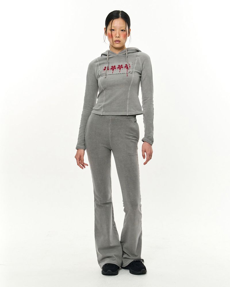Patch Slim Hoodie _ Light Grey