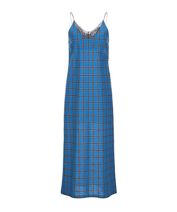 CLUT STUDIO(クラットスタジオ)の「blue check & rose dress(Dresses)」