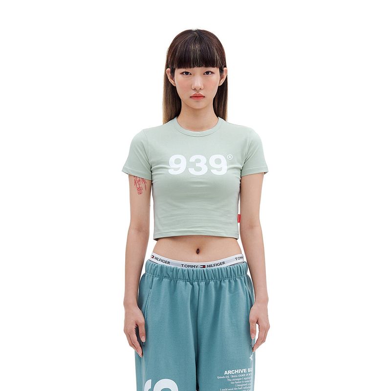 ARCHIVE BOLD(アーカイブボールド)の「939 LOGO CROP TOP (PALE SAGE)(Tops)」