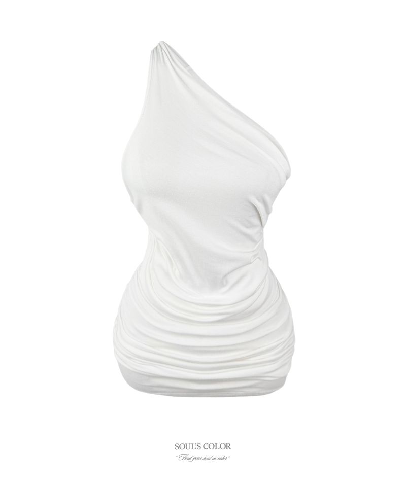 Livia Drape Halter Mini Dress (2color) 