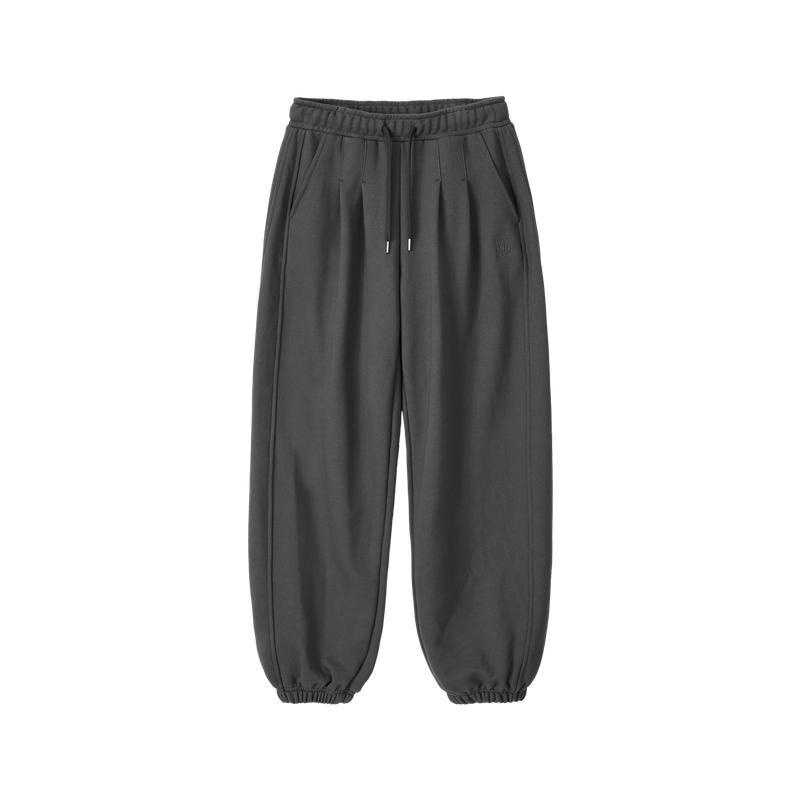 Soft Touch Washed Balloon Wide Sweatpants - CHARCOAL