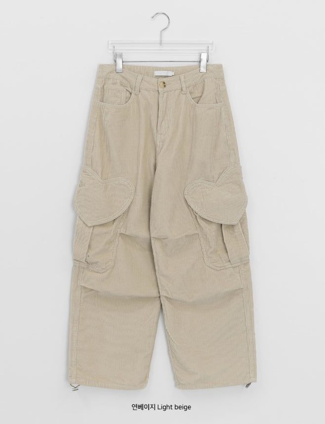 Comta Heart Cargo Corduroy Pants