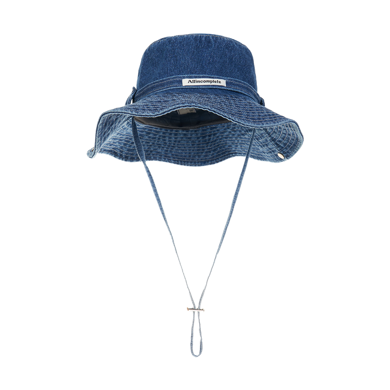 ベルトデニム ウォッシュドサファリハット (Blue Denim)