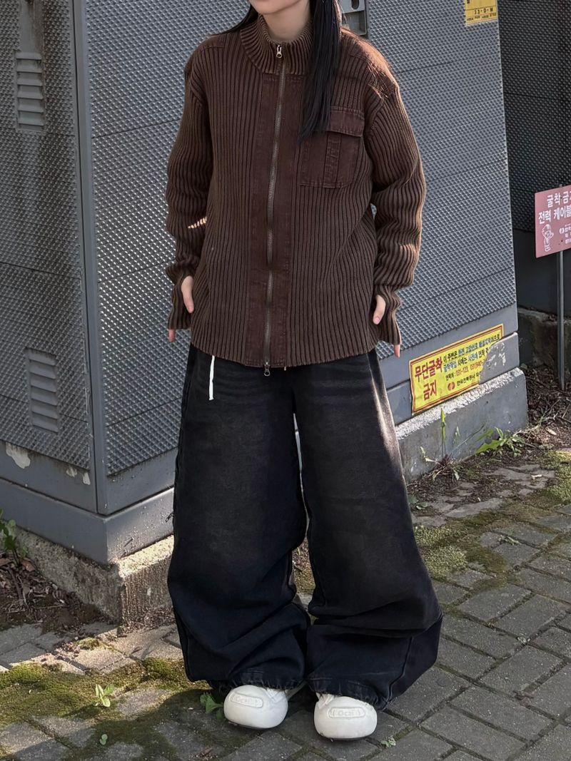 veneta garment dyed zip-up