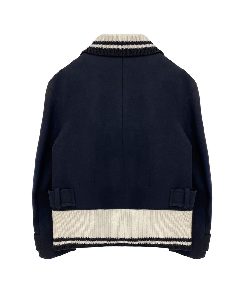Knit collared coat
