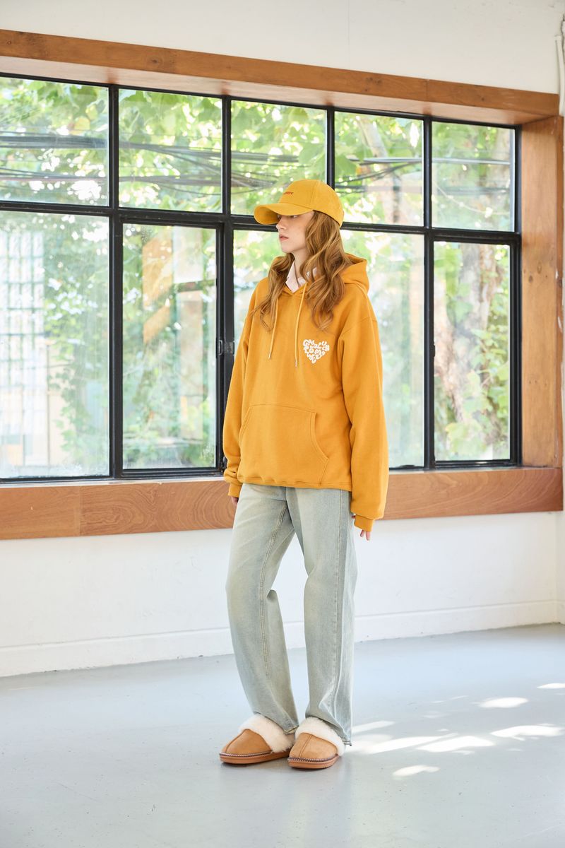 GOODLUCK HEART HOODIE / MUSTARD