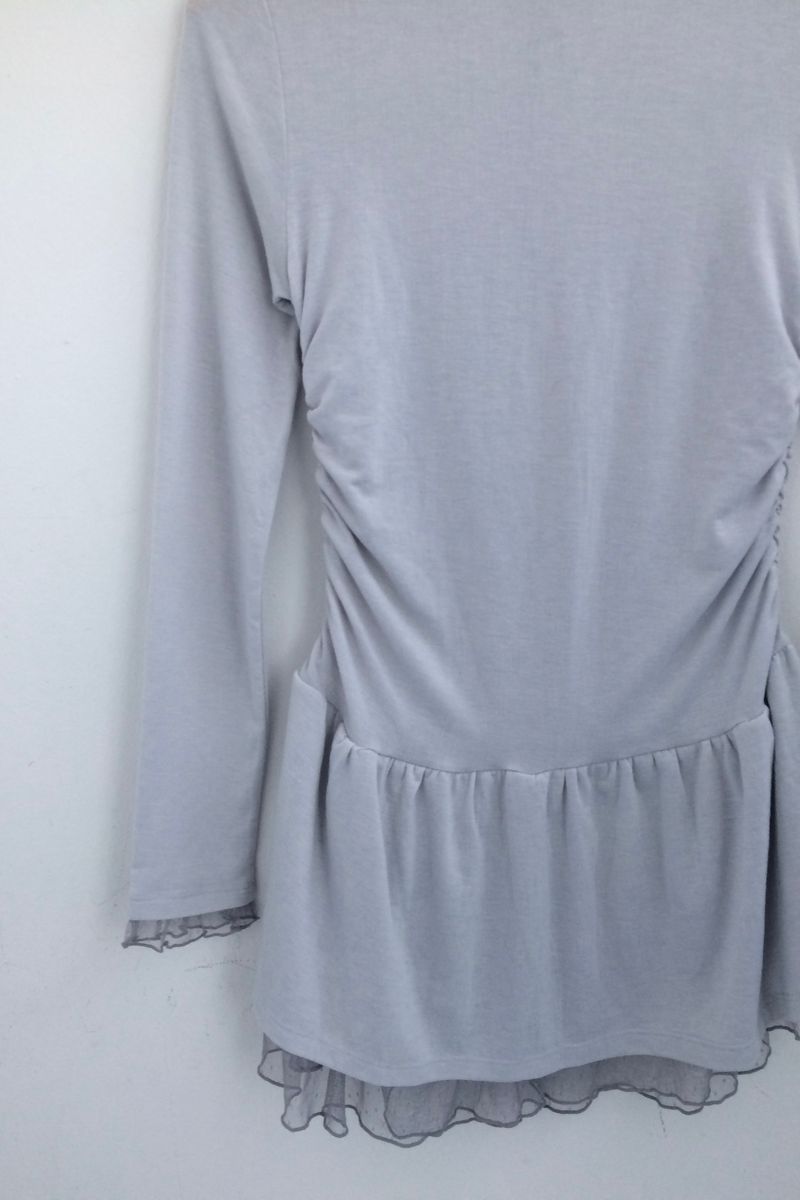 chiffon ruffle line dress