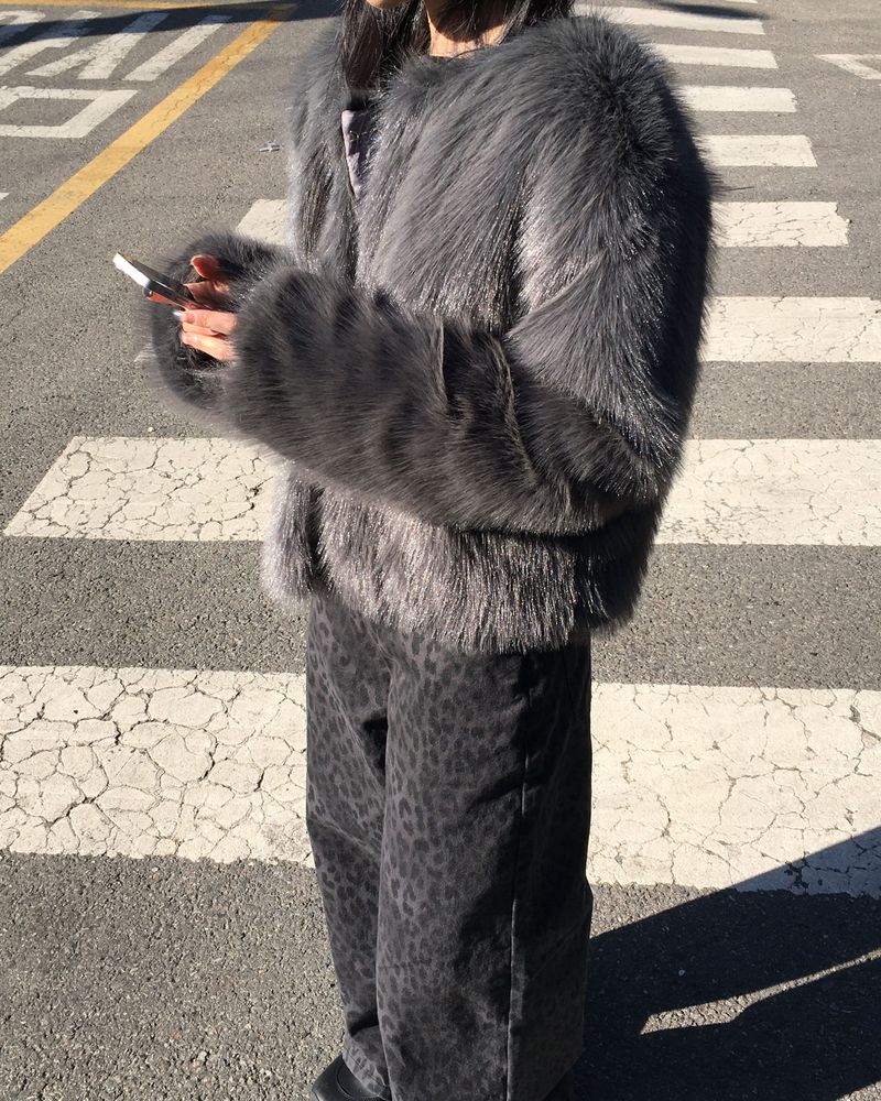 Dark fur jacket