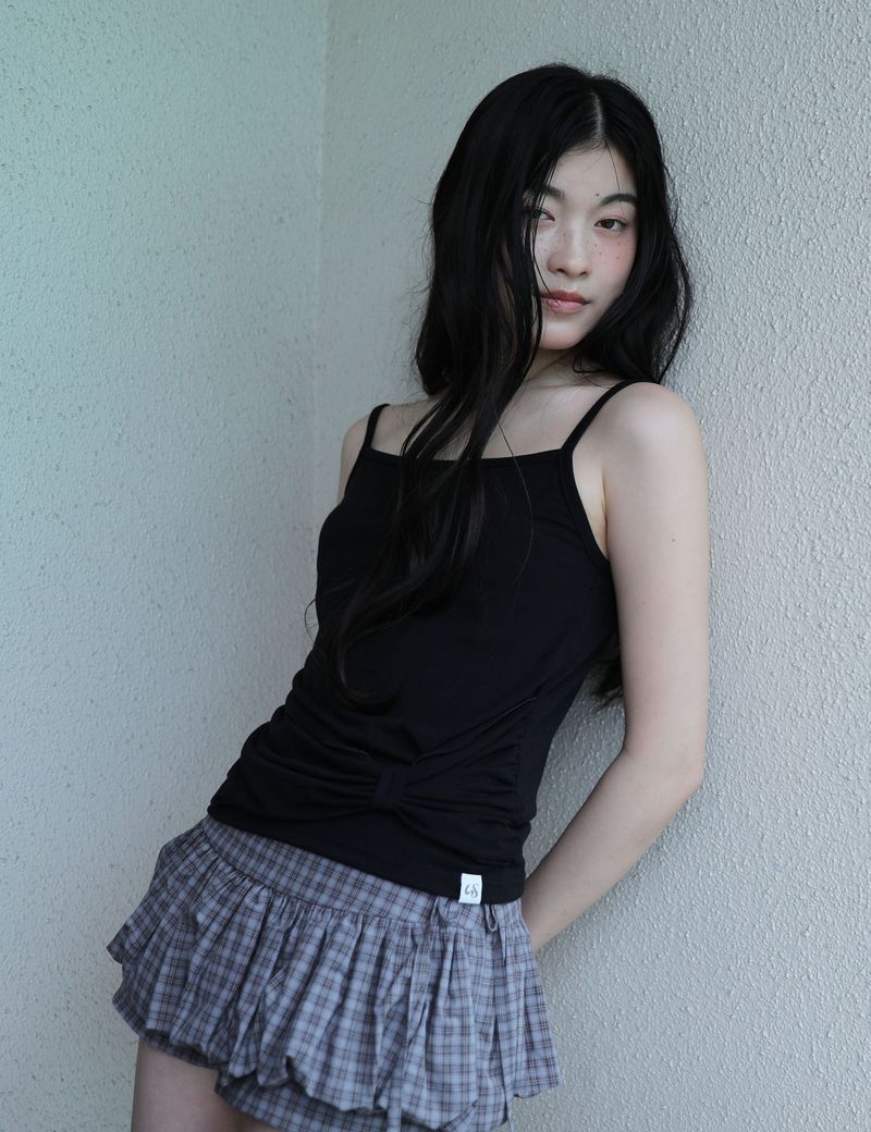 RIBBON SLEEVELESS(BLACK)