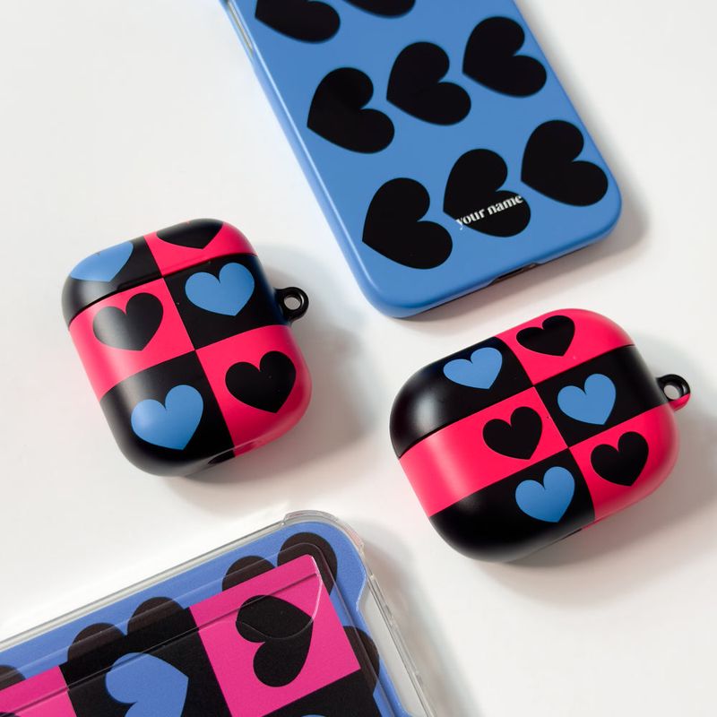 Heart Pattern Blue (Airpods Matt Case)