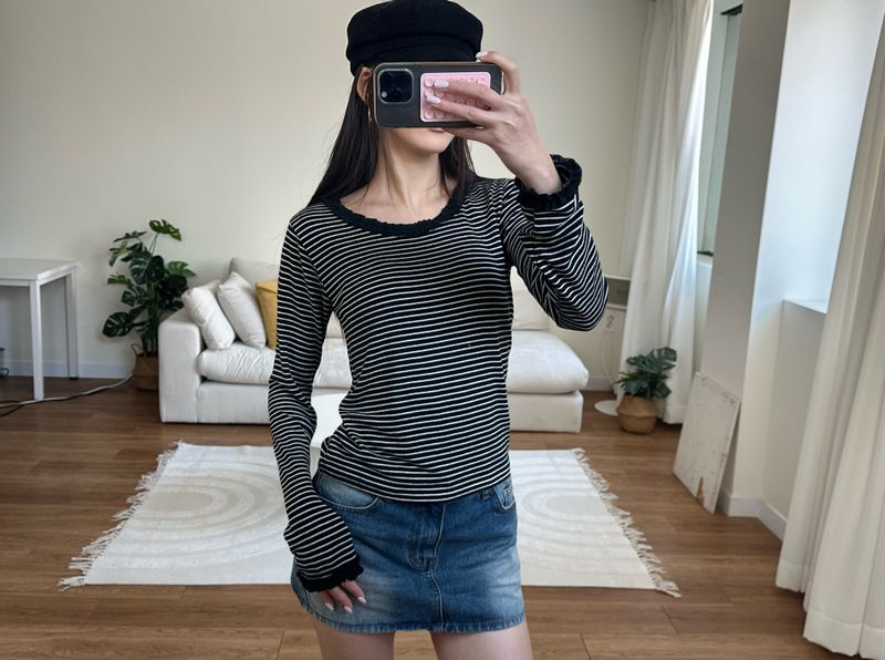 lace stripe tee