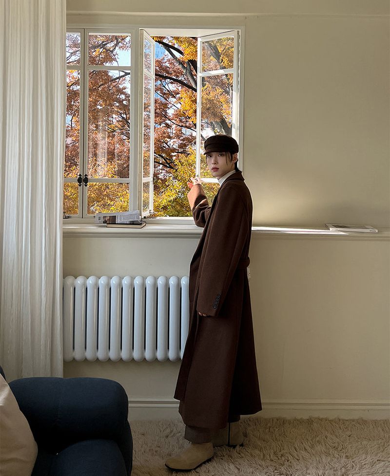 Wool robe hidden coat (2 color)