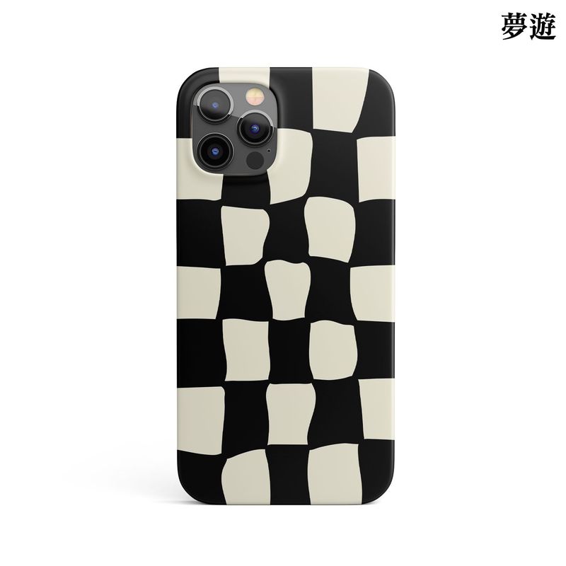 monguroom(モンユルーム)の「チェッカーボードグロッシーケース-black ivory(スマホグッズ/小物)」