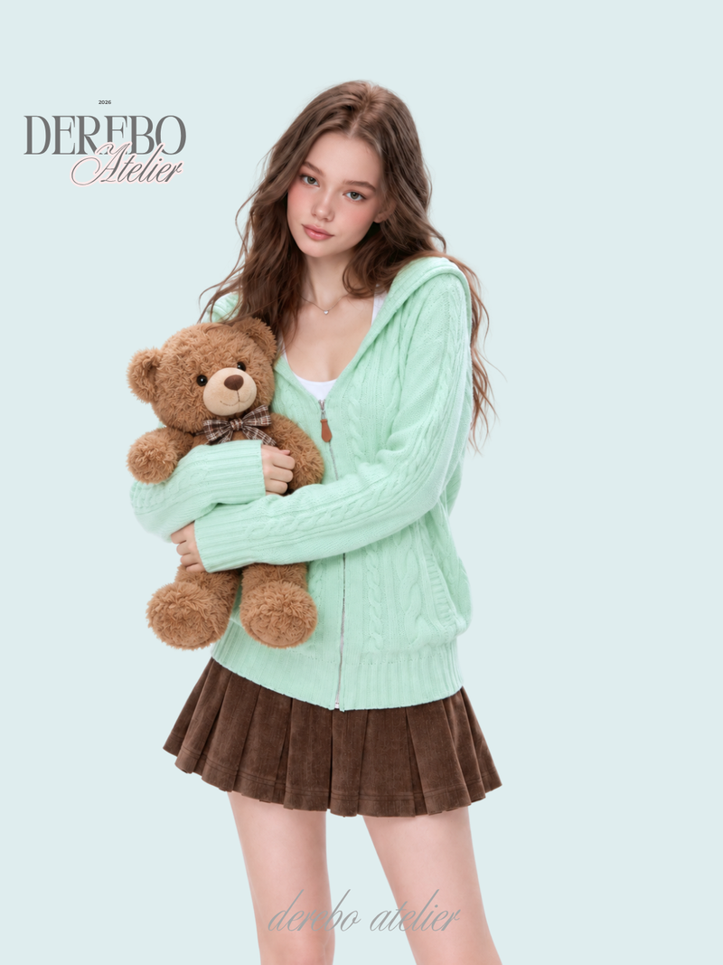 dereborujo（ドレボルゾー）の「Mint Twist Hooded Knit Zip-Up（Tops）」