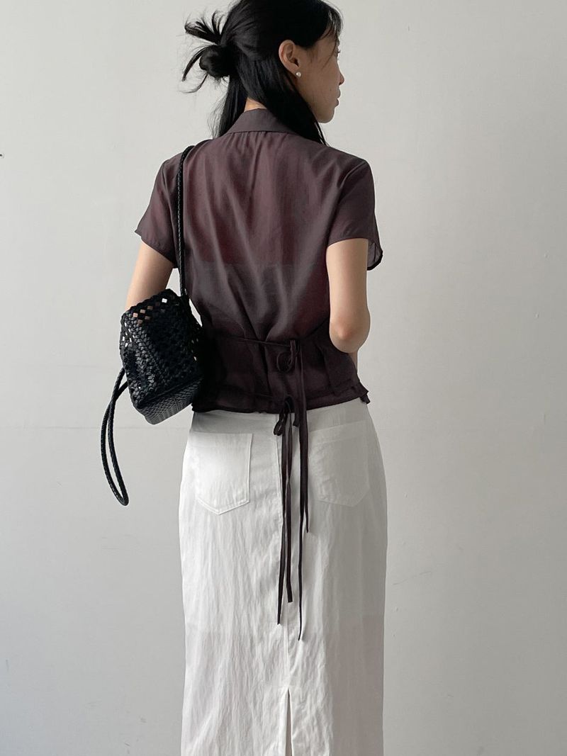 [Bustier SET] Light Halter See-through Blouse
