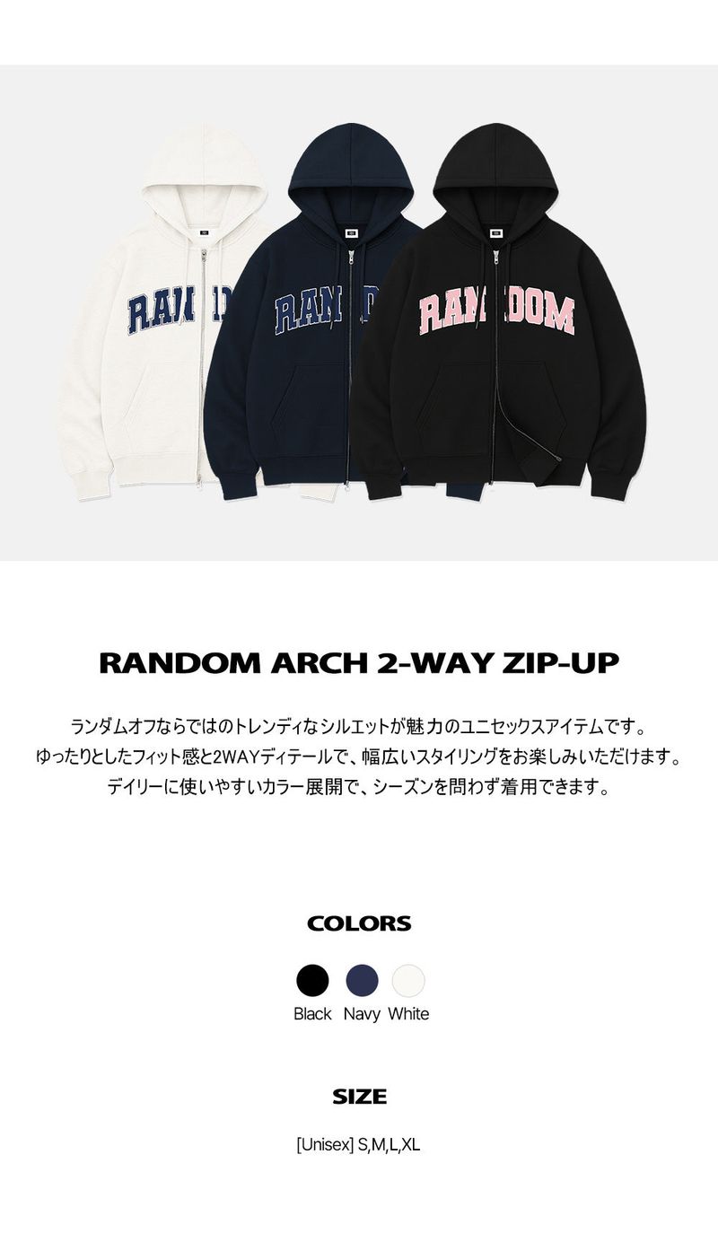 RANDOM ARCH 2-WAY ZIP-UP (3color)