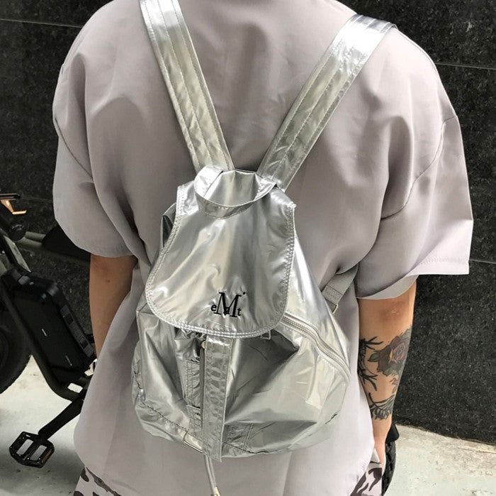 GLOSSY MINI SILVER BACKPACK (2color) 