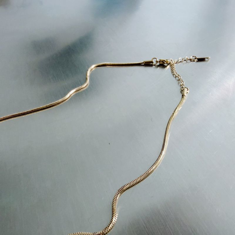 Green Stone Snake Chain Necklace