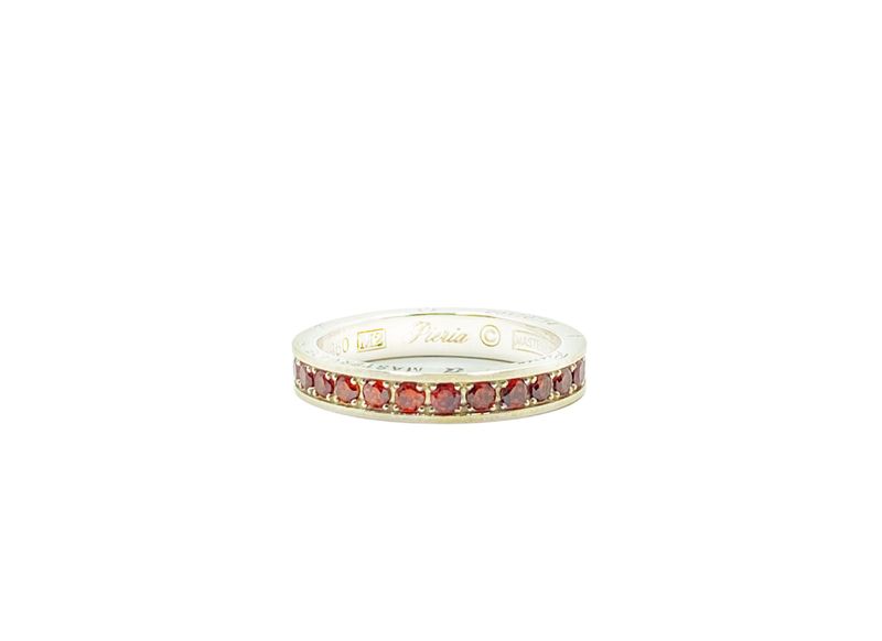 Frica Jewelry(フリカ ジュエリー)の「Engraving Stone Ring 4 (red)(Accessories)」