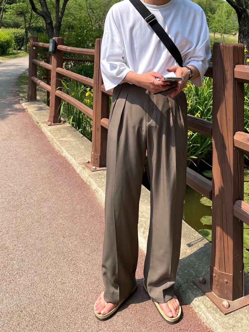  MINE MINMAL TWO TUCK WIDE SLACKS(3COLOR)