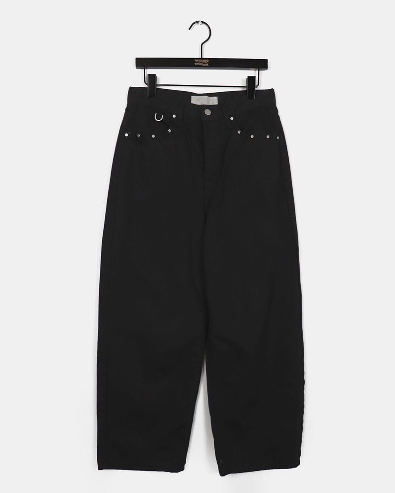 Benon Star Rivet Wide Cotton Pants