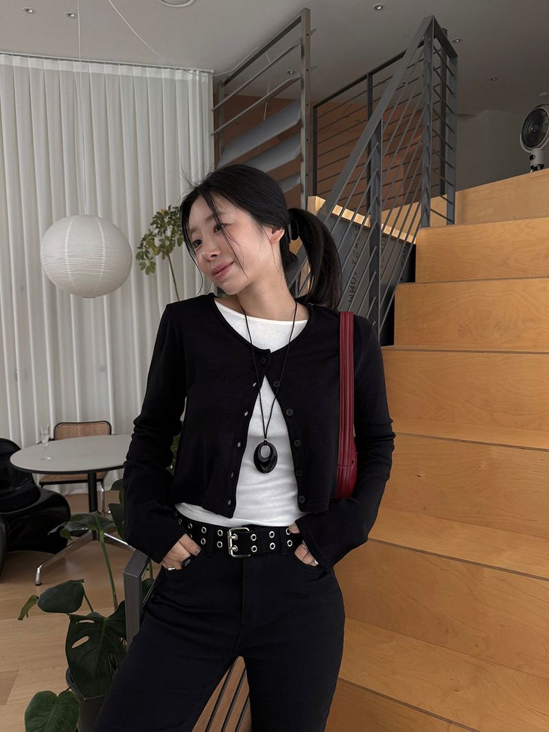 [MADE] PRINKLE LAYERED CROP CARDIGAN