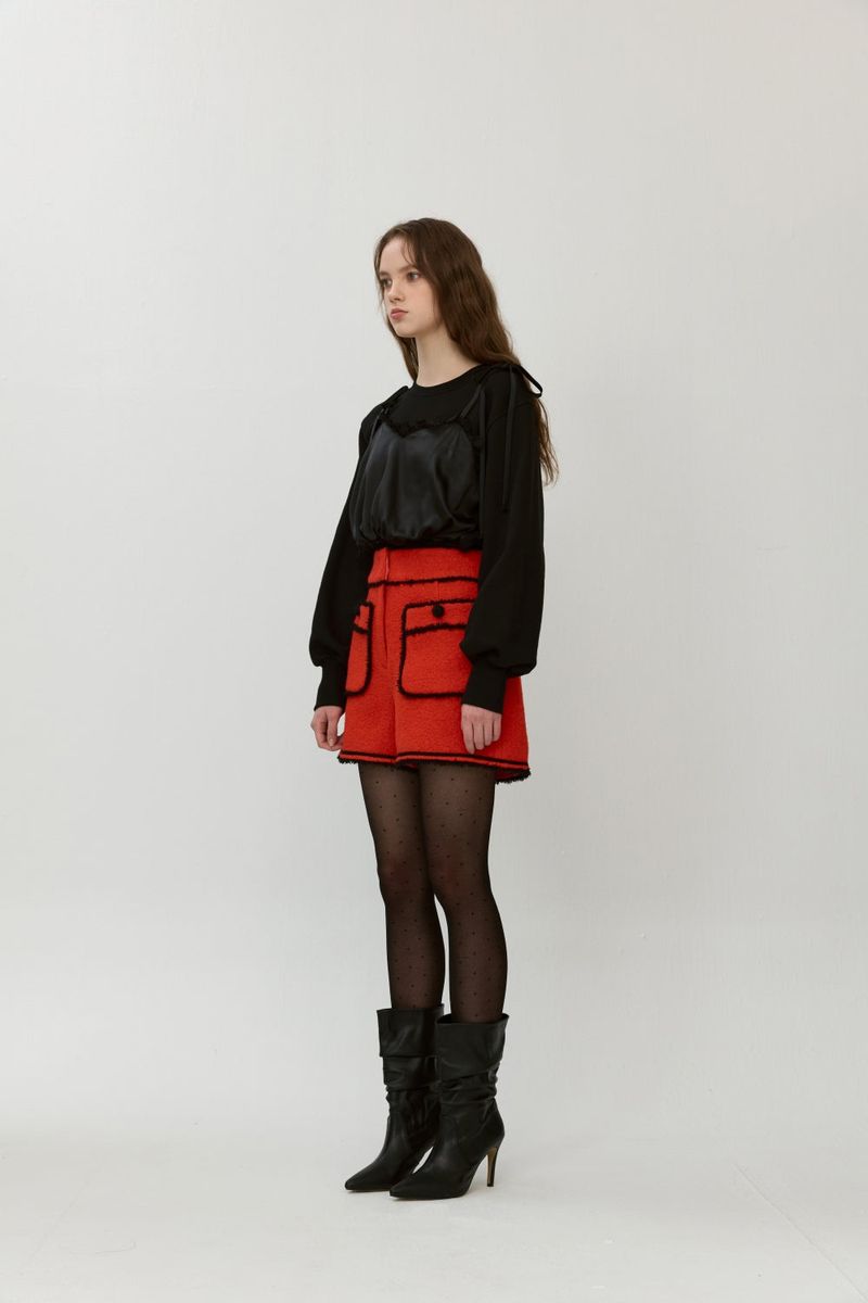 Satin layered sweatshirt