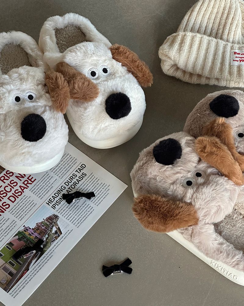 Dog fur slippers