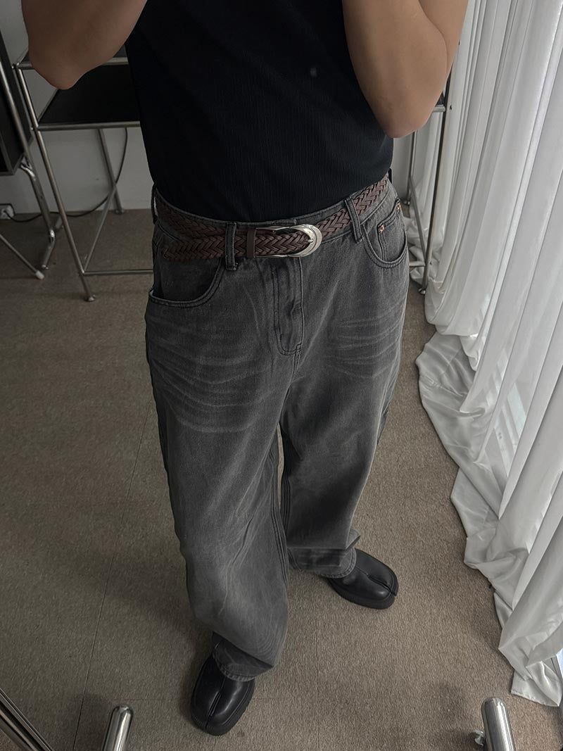 ASCLO Good Value Tech Wash Curve Denim Pants (2color)