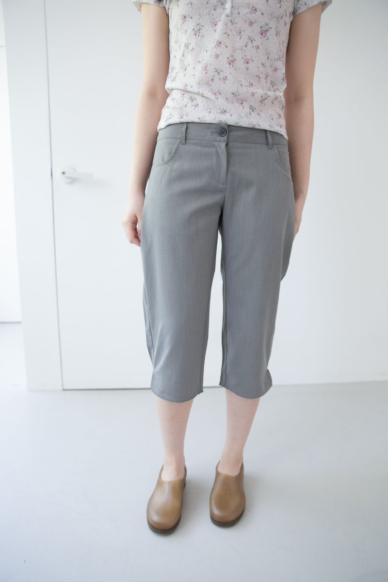 stripe low-waist capri pants(2colors)